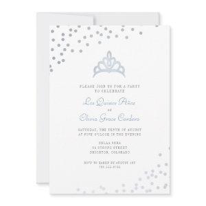 Faux Silver Foil Tiara Quinceañera Party