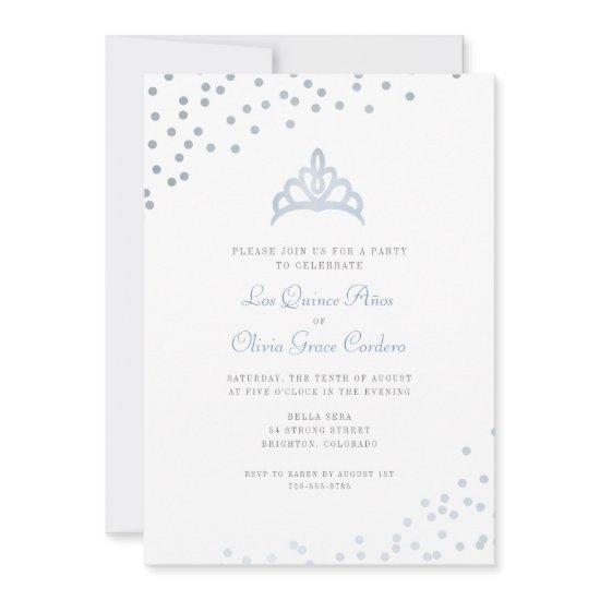 Faux Silver Foil Tiara Quinceañera Party