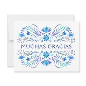 Fiesta Blue Birthday Shower Wedding Thank You Card