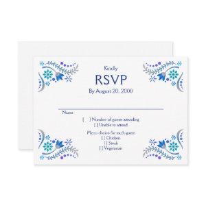 Fiesta Blue Wedding Quinceañera RSVP