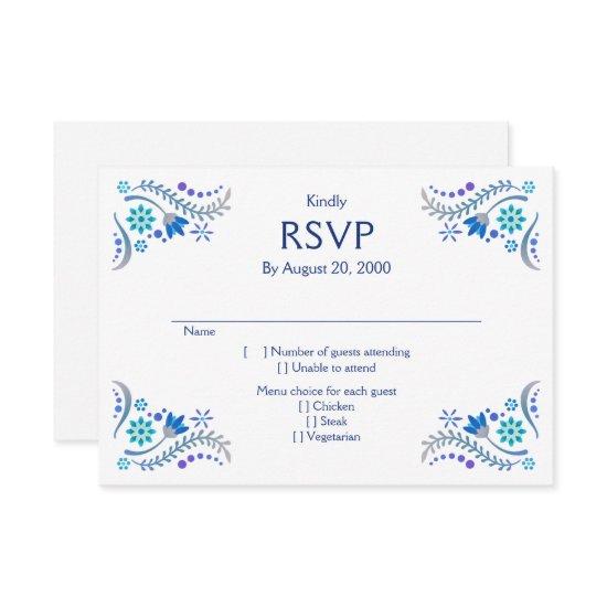 Fiesta Blue Wedding Quinceañera RSVP