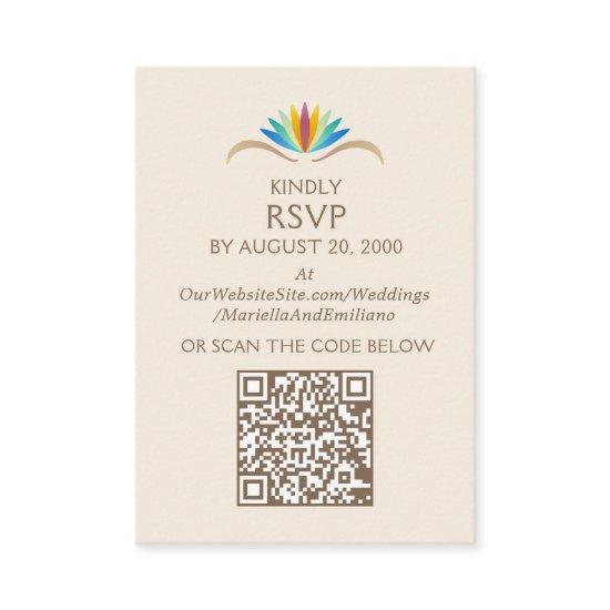 Fiesta Boho Birthday Shower Wedding RSVP QR Enclosure Card