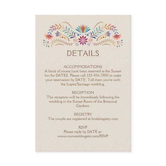 Fiesta Boho Wedding Details Enclosure Card