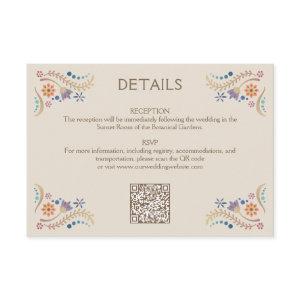 Fiesta Boho Wedding QR Details Enclosure Card