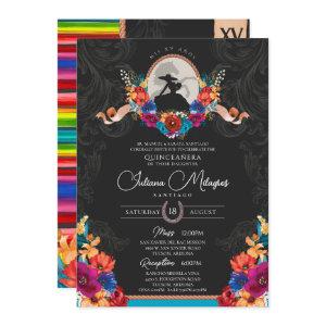 Fiesta Bright Flowers Elegant Charro Quinceanera