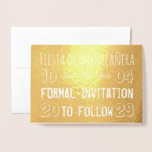 Fiesta de Quinceañera Save The Date Foil Card
