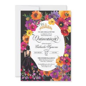 Fiesta Embroidery Watercolor Floral Quinceanera In