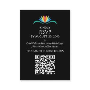 Fiesta Floral Birthday Shower Wedding RSVP QR Enclosure Card