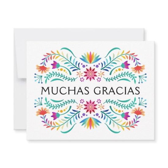 Fiesta Floral Birthday Shower Wedding Thank You Card