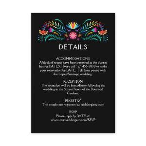 Fiesta Floral Wedding Details Enclosure Card