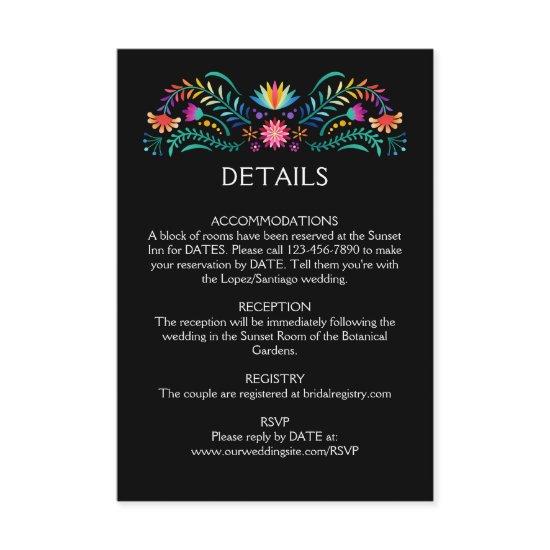 Fiesta Floral Wedding Details Enclosure Card