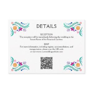 Fiesta Floral Wedding QR Details Enclosure Card