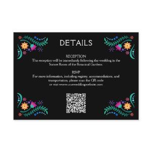 Fiesta Floral Wedding QR Details Enclosure Card