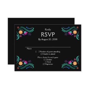 Fiesta Floral Wedding Quinceañera RSVP