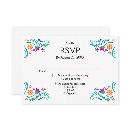 Fiesta Floral Wedding Quinceañera RSVP