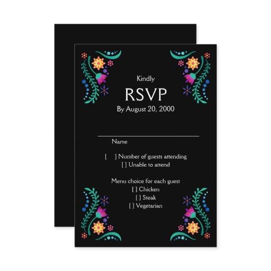 Fiesta Floral Wedding Quinceañera RSVP