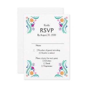 Fiesta Floral Wedding Quinceañera RSVP
