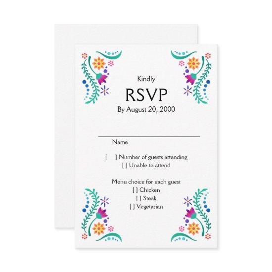 Fiesta Floral Wedding Quinceañera RSVP