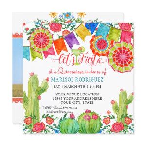 Fiesta Margarita Cactus Quinceanera Paper Fan