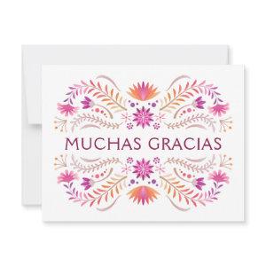 Fiesta Pink Birthday Shower Wedding Thank You Card