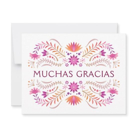 Fiesta Pink Birthday Shower Wedding Thank You Card