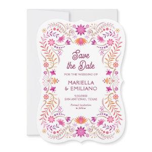 Fiesta Pink Quinceañera Wedding Save the Date