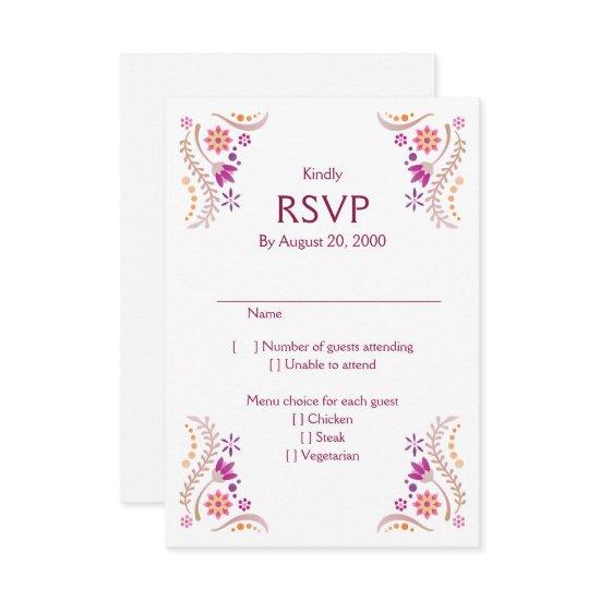 Fiesta Pink Wedding Quinceañera RSVP