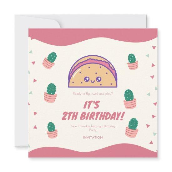 Fiesta Taco Twosday Cactus Girl 2nd Birthday Party