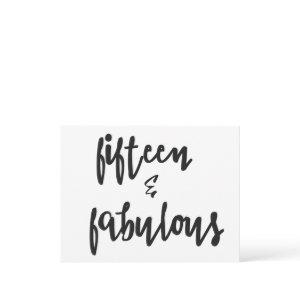 Fifteen & Fabulous Quinceanera 15th Birthday Card