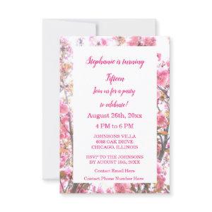 Fifteenth Birthday Pink Cherry Floral Quinceanera