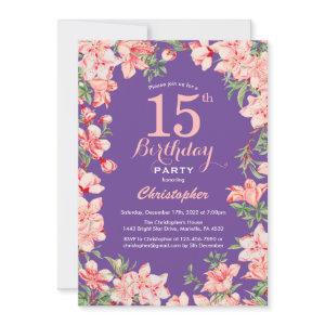 Flo15th Birthday Pink Flowers Purple Violet