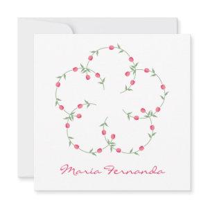 Flor of Pink Colored Tulip for Quinceañera Note Card