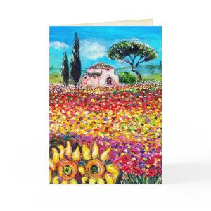 FLORA IN TUSCANY Poppies and Sunflowers Card