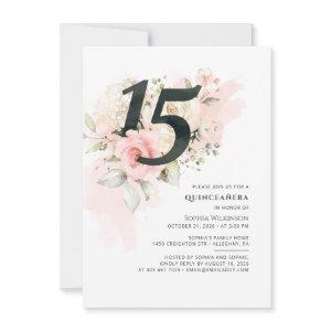 Floral 15th Birthday Greenery Pink Quinceanera