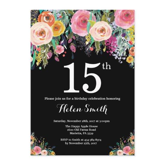 Floral 15th Birthday