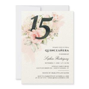 Floral 15th Birthday Pink Foliage Quinceanera