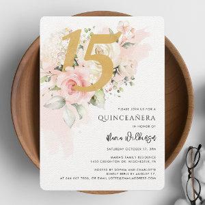 Floral 15th Birthday Quinceanera Watercolor