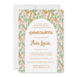 Floral Arch Pink Flower Pattern CUSTOM Quinceañera