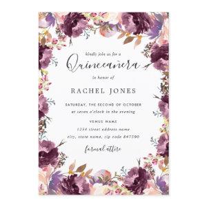 Floral Bloom Watercolor Quinceanera
