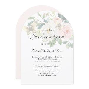 Floral Blush Modern Arch Quinceanera
