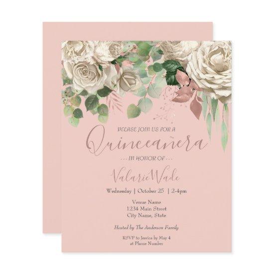 Floral Blush Pink Quinceanera Budget