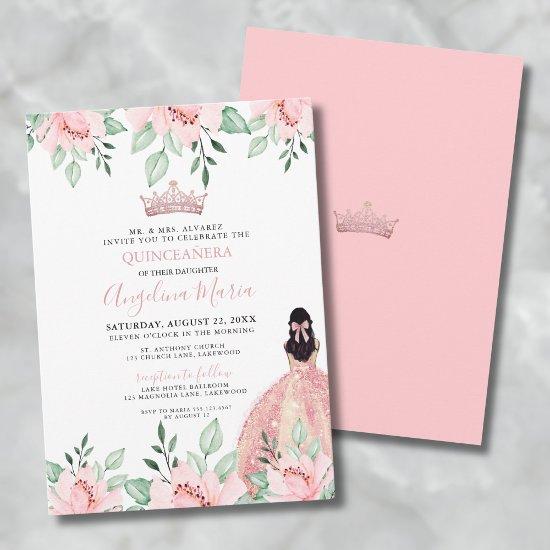 Floral Blush Pink Quinceañera