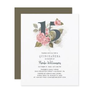 Floral Budget Quinceanera 15th Birthday
