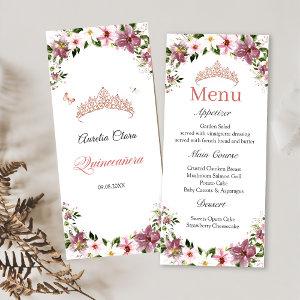 Floral Butterflies Quinceañera Menu