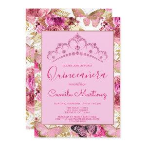 Floral Butterfly Girly Pattern Quinceanera Party