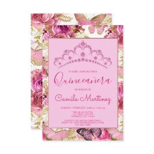 Floral Butterfly Girly Pattern Quinceanera Party