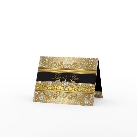 Floral Damask Thank You Card