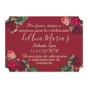 Floral de Borgoña Quinceanera Celebración