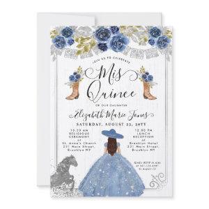 Floral Dusty Blue Silver Horse Charra Quinceanera