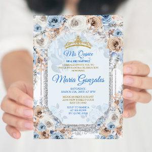 Floral Dusty Blue Spanish Girl Sweet 15th Birthday
